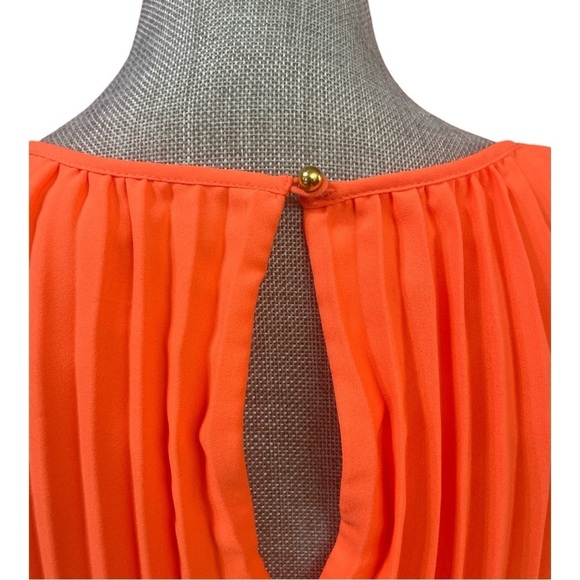 Banana Republic Orange Pleated Midi Dress - Picture 5 of 10